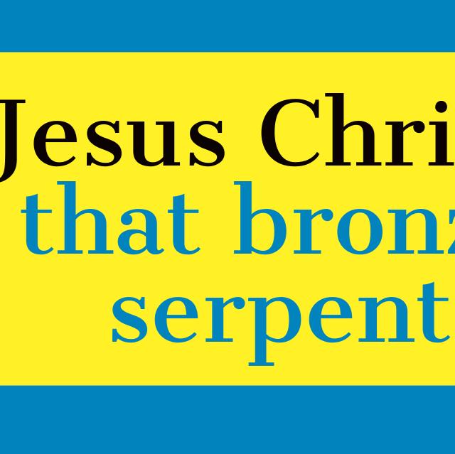 Jesus Christ, that bronze serpent
