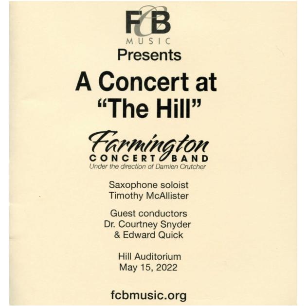 FCB May 2022 - "A Concert At The Hill"